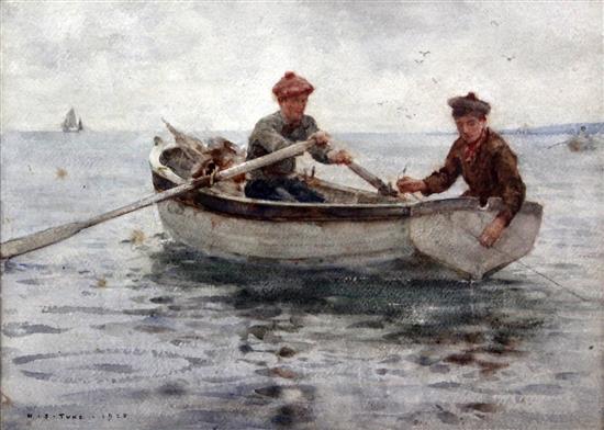 Henry Scott Tuke (1858-1929) Whiffing for Pollock, 10 x 14in.